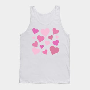 Scattered Hearts in Pink Tank Top